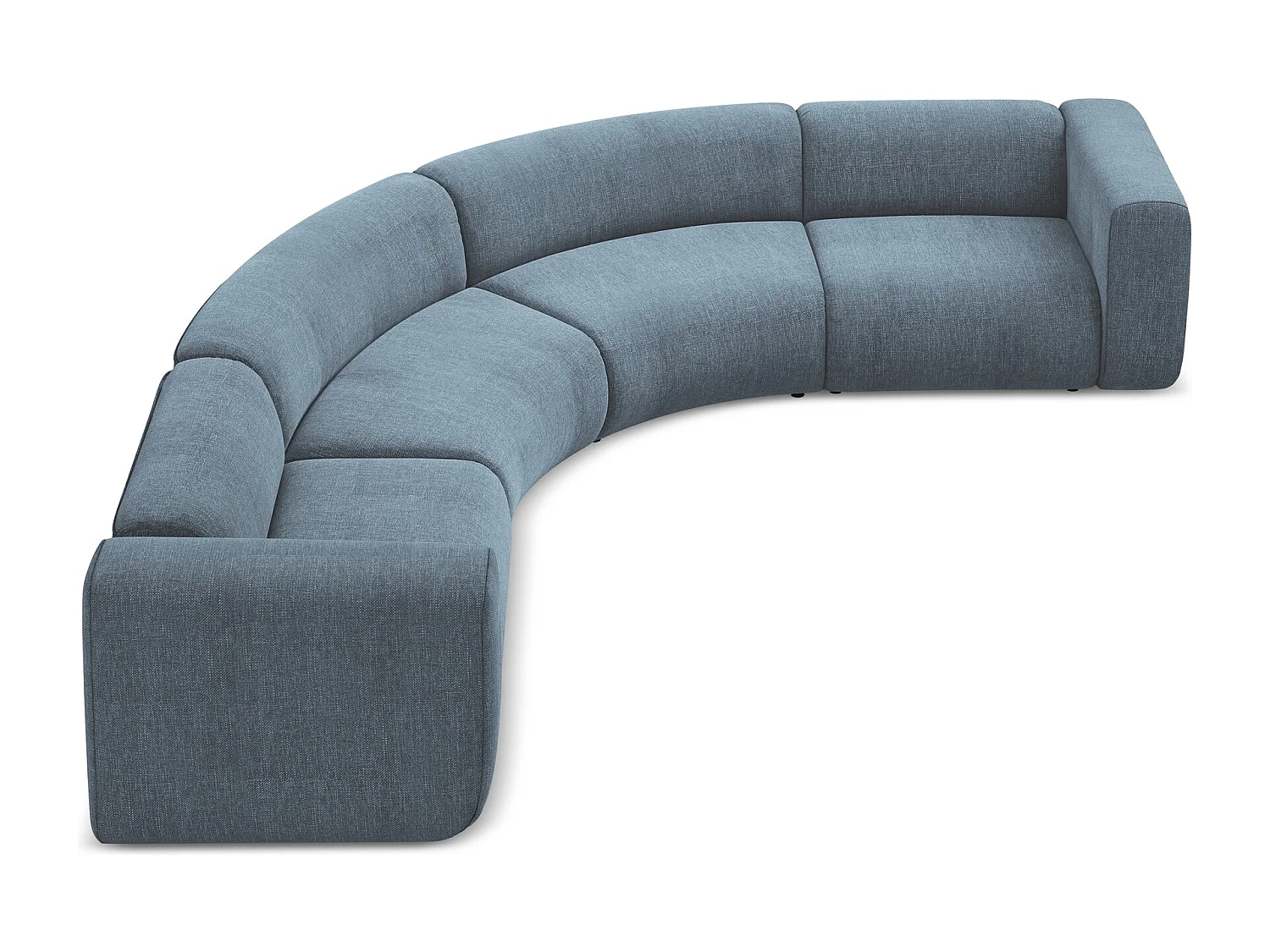 Modulares Ecksofa - - Chenille - Jeans - EKAHI
