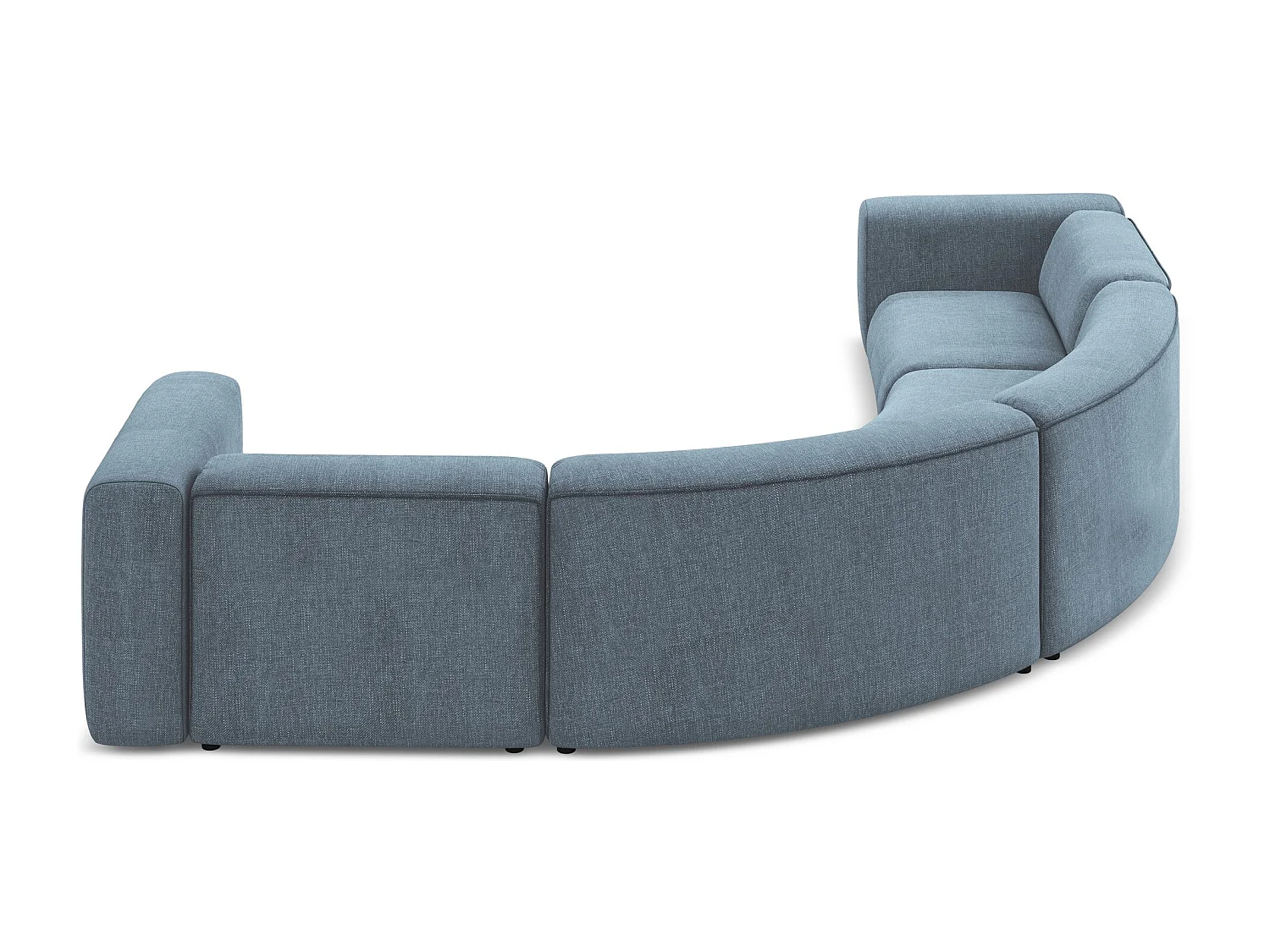 Canapé d'angle modulable en tissu chenille - jeans - EKAHI