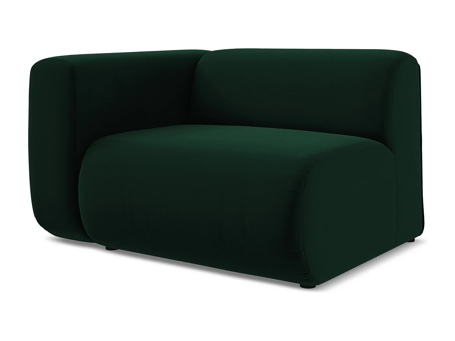 Module avec accoudoirs gauche en velours - bouteille verte - EKAHI