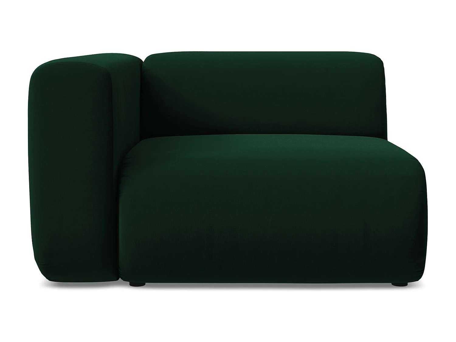 Module avec accoudoirs gauche en velours - bouteille verte - EKAHI