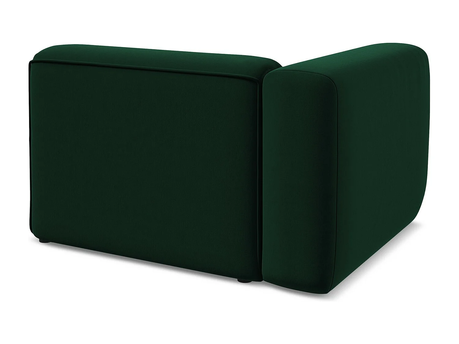 Module avec accoudoirs gauche en velours - bouteille verte - EKAHI