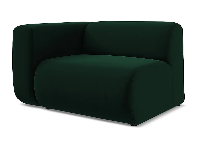 Module avec accoudoirs gauche en velours - bouteille verte - EKAHI