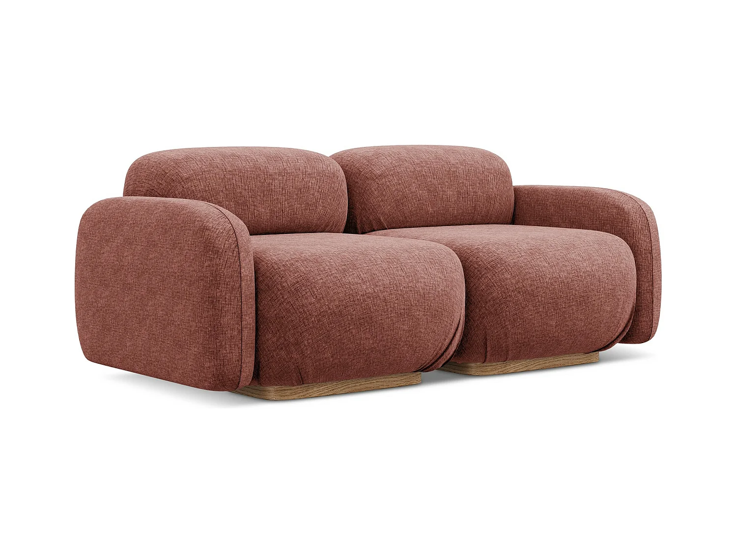 Modulares 3-Sitzer Sofa - - Chenille - Gedämpftes Rosa - AILANI