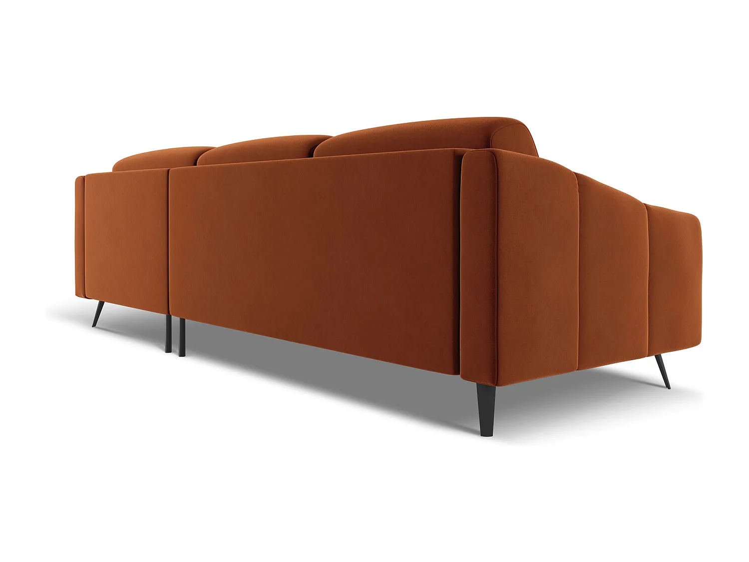 Narożnik prawostronny - z tkaniny welwetowej - terakota - NALU