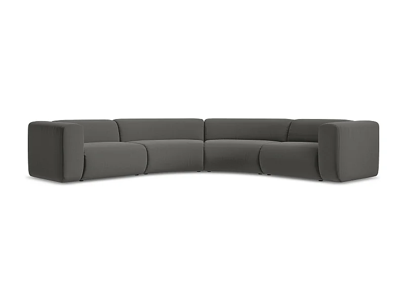 Modulares Ecksofa - - Samt - Stahl - EKAHI