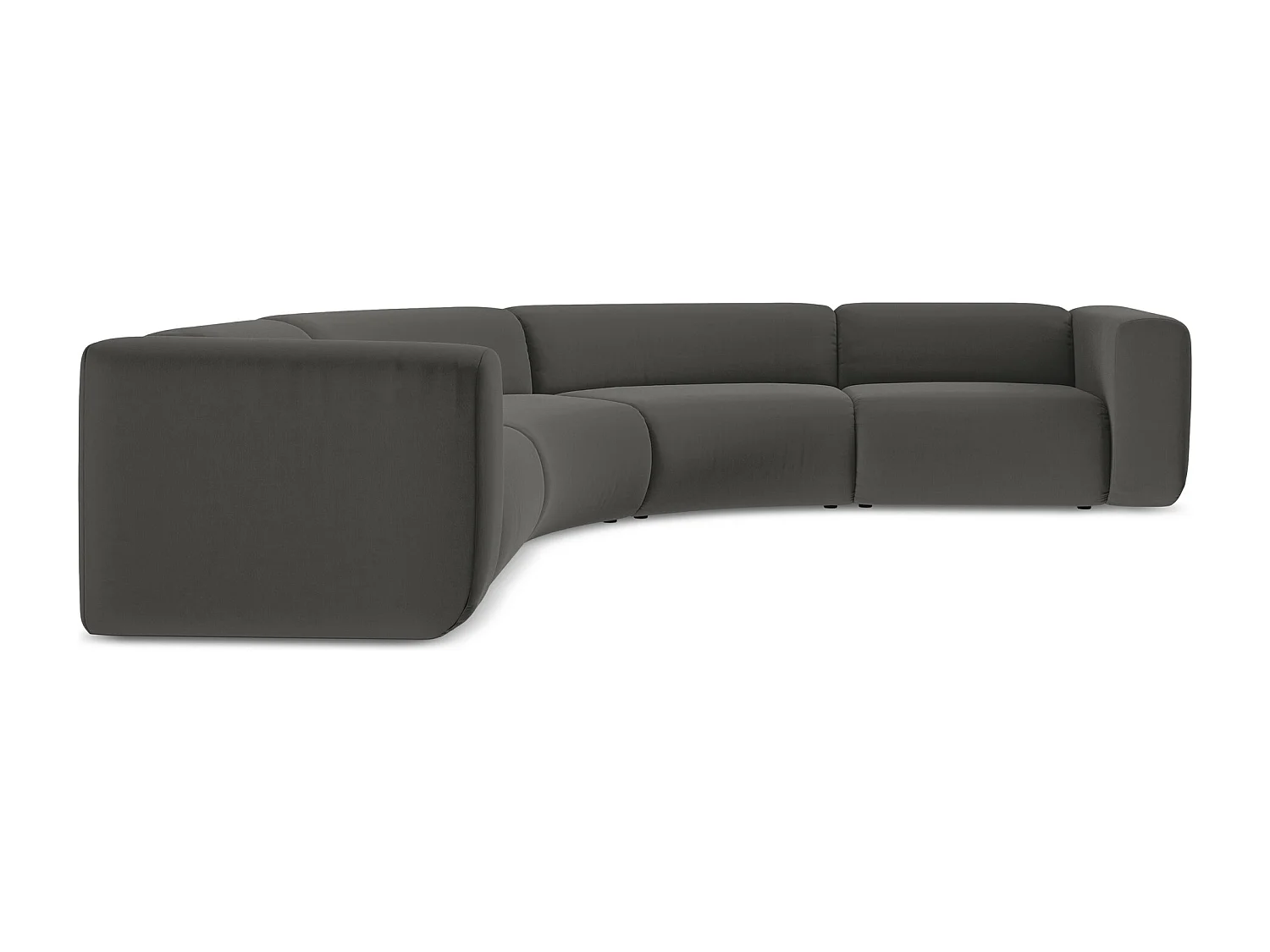 Modulares Ecksofa - - Samt - Stahl - EKAHI