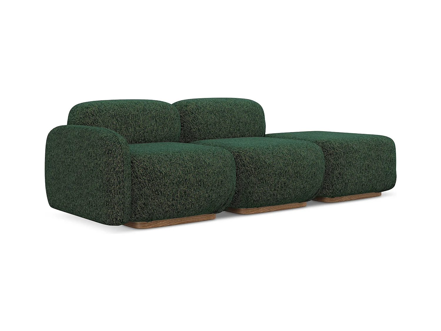Driezits modulaire bank rechts van groente textuurstof - AILANI