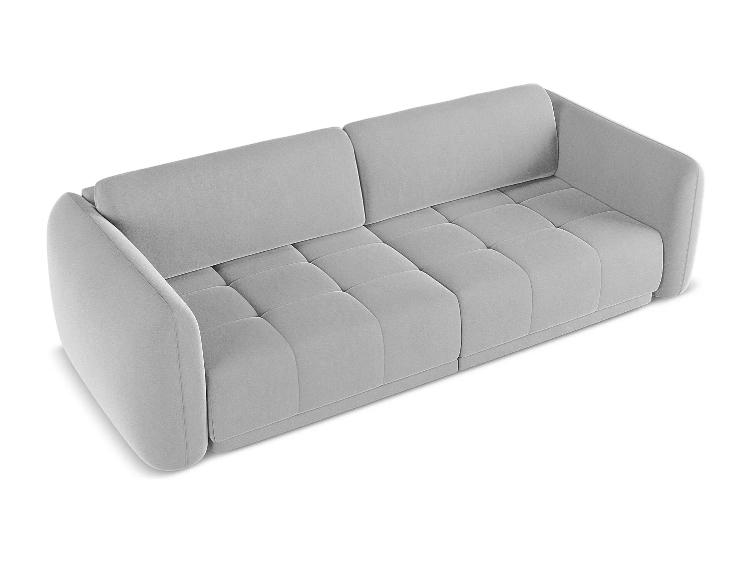 4-Sitzer Sofa - - Samt - Grau - HOKU