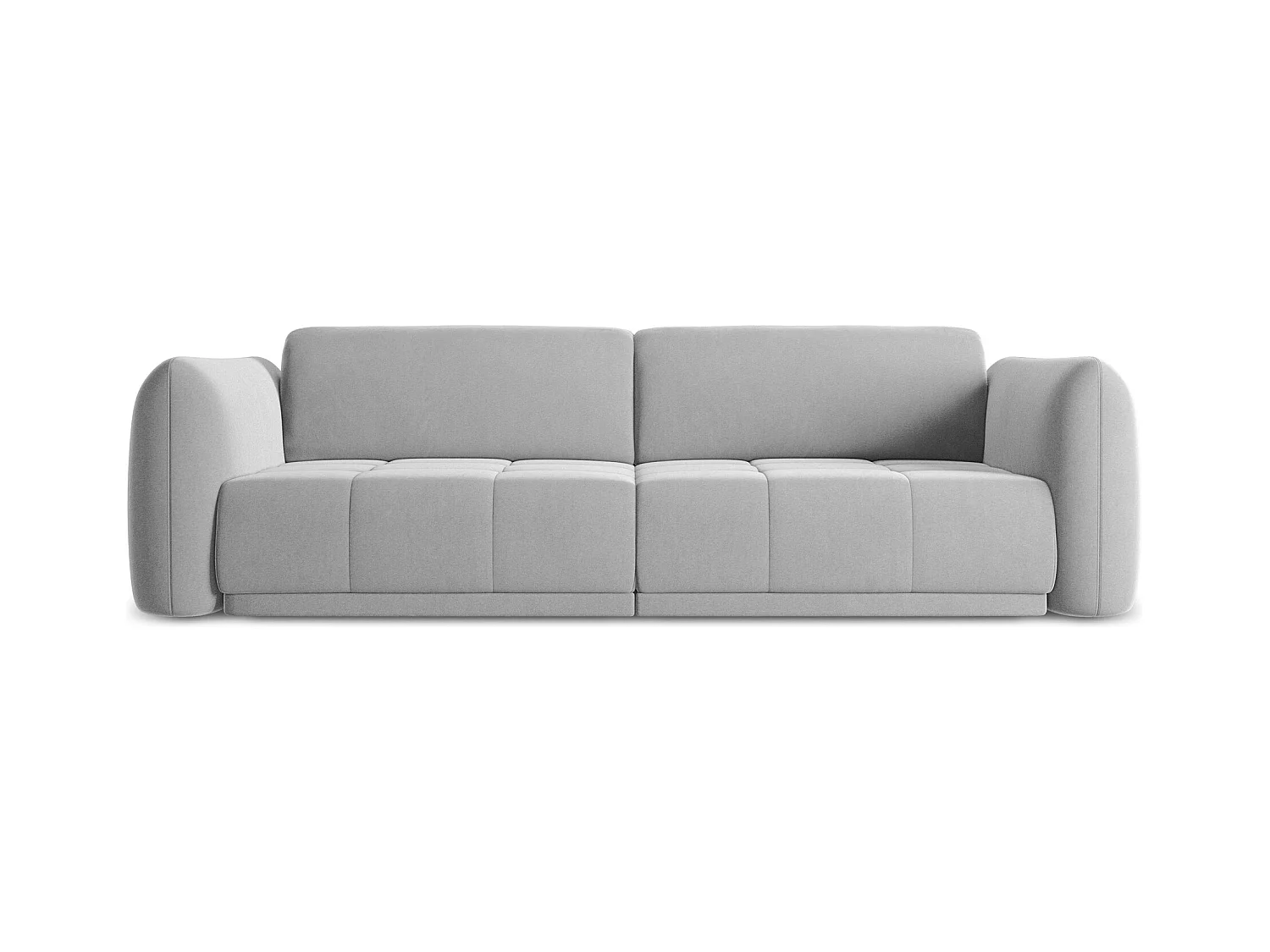 Canapé 4 places en velours - gris - HOKU