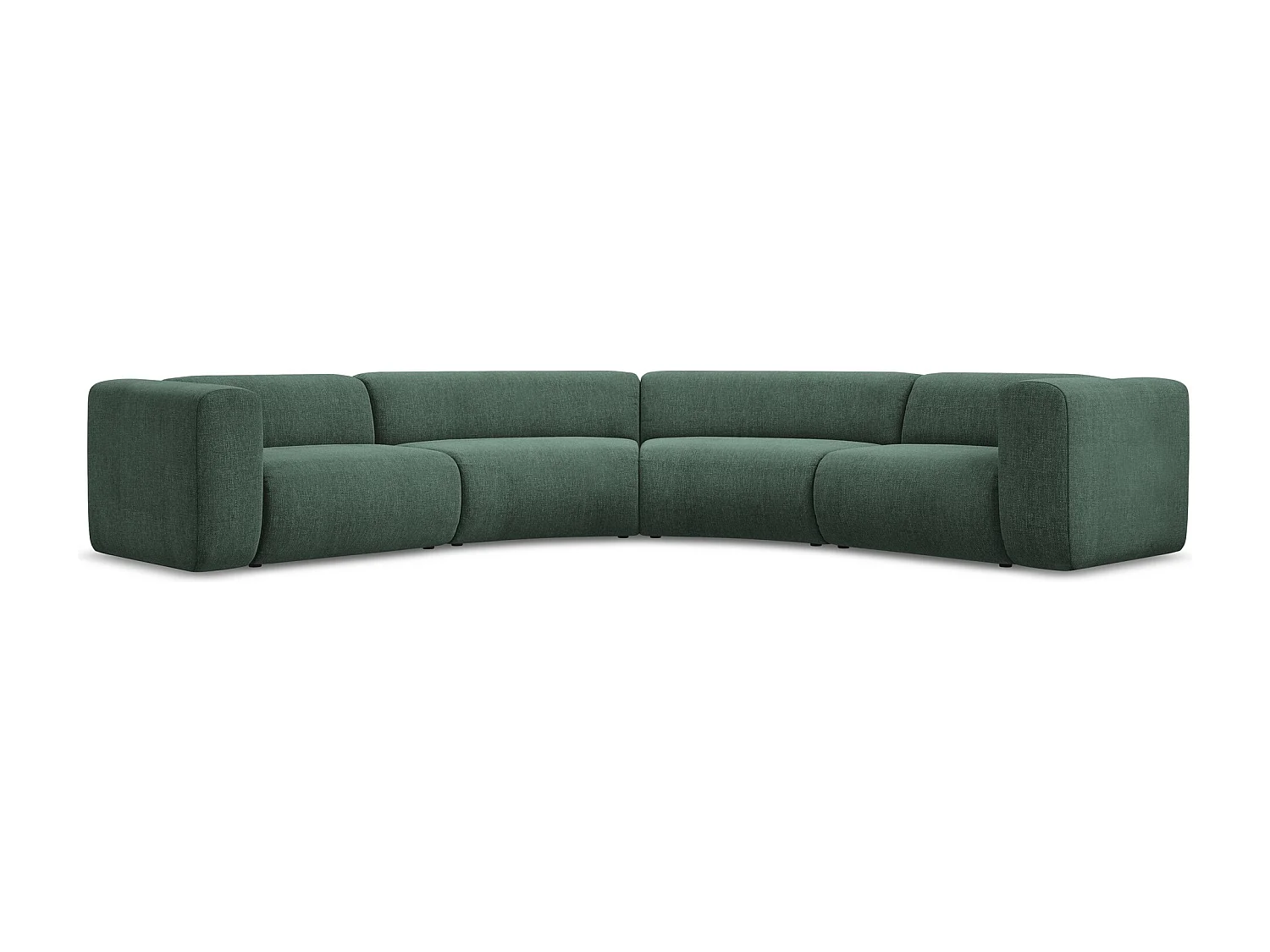 Canapé d'angle modulable en tissu chenille - vert - EKAHI