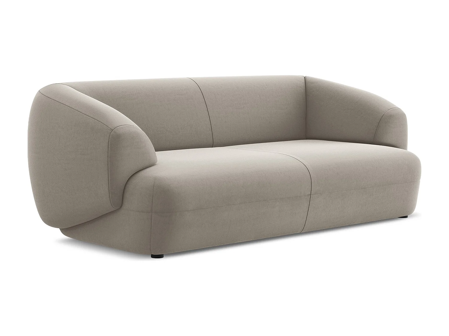 3-Sitzer Sofa - - Samt - Taupe - MOANA