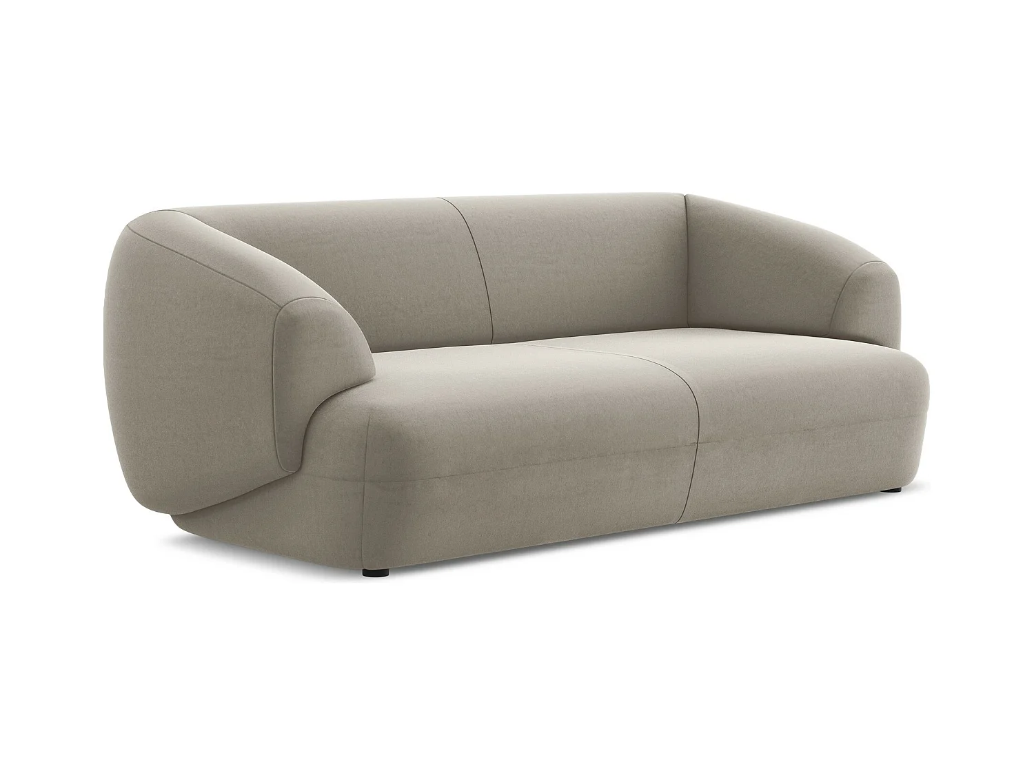 3-Sitzer Sofa - - Samt - Taupe - MOANA