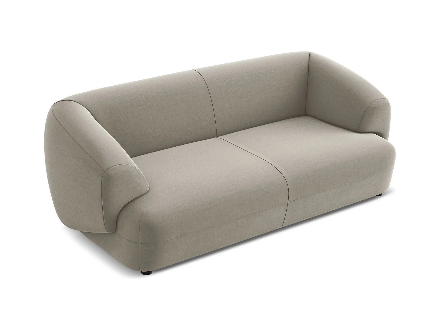 Canapé 3 places en velours - taupe - MOANA