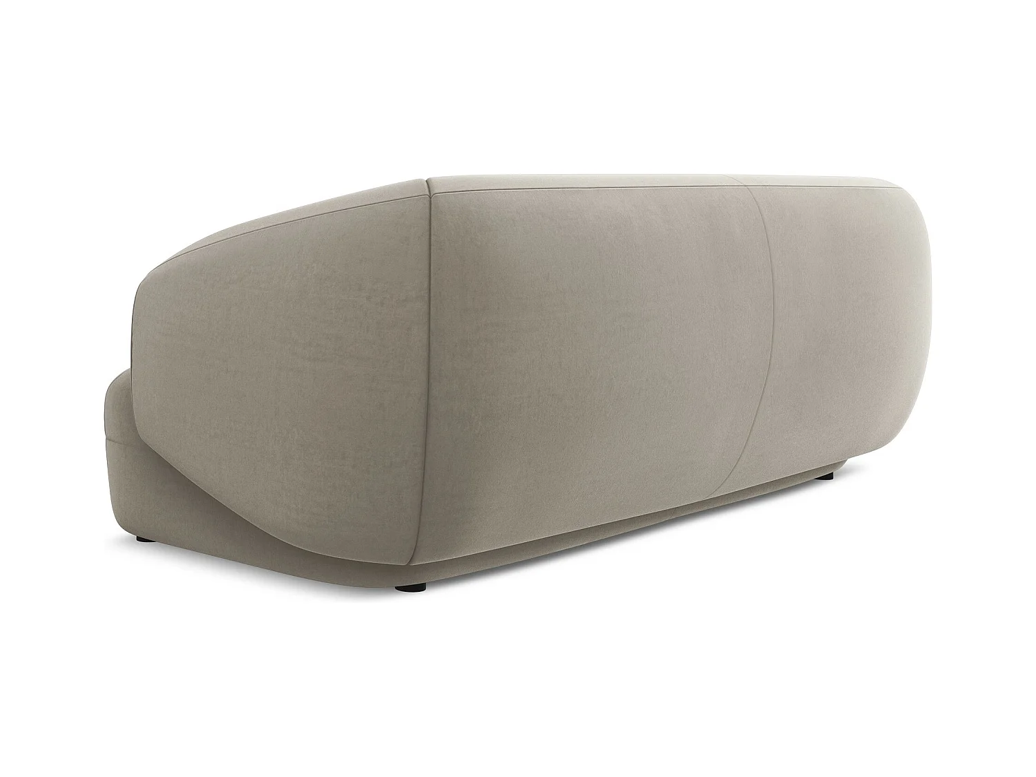 Canapé 3 places en velours - taupe - MOANA