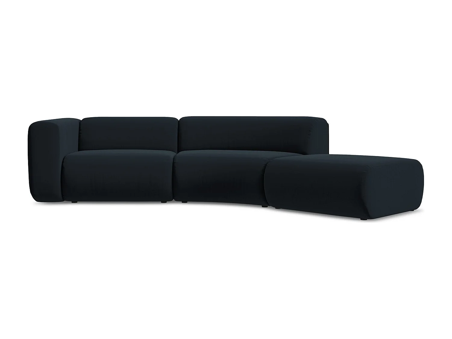 4-Sitzer Sofa Rechts - - Samt - Königsblau - EKAHI