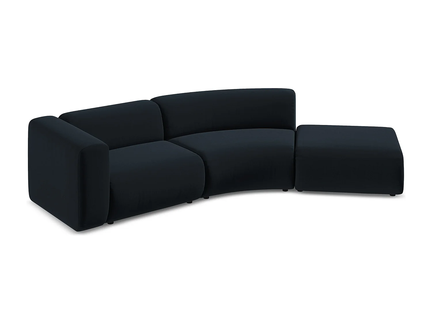 4-Sitzer Sofa Rechts - - Samt - Königsblau - EKAHI