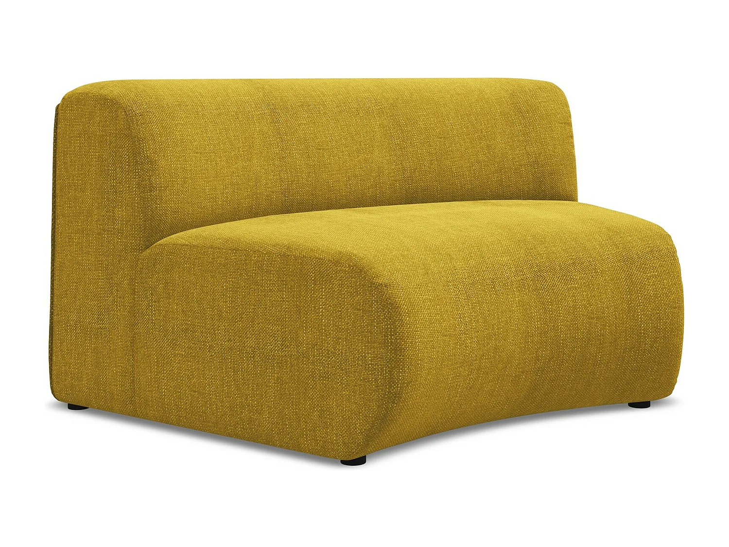 Fauteuil d'angle pour canapé modulable en tissu chenille - moutarde - EKAHI