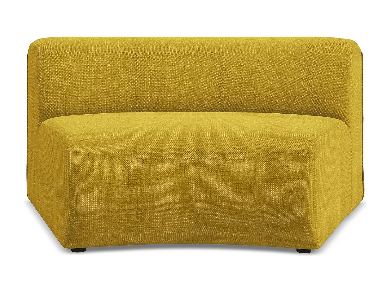 Fauteuil d'angle pour canapé modulable en tissu chenille - moutarde - EKAHI