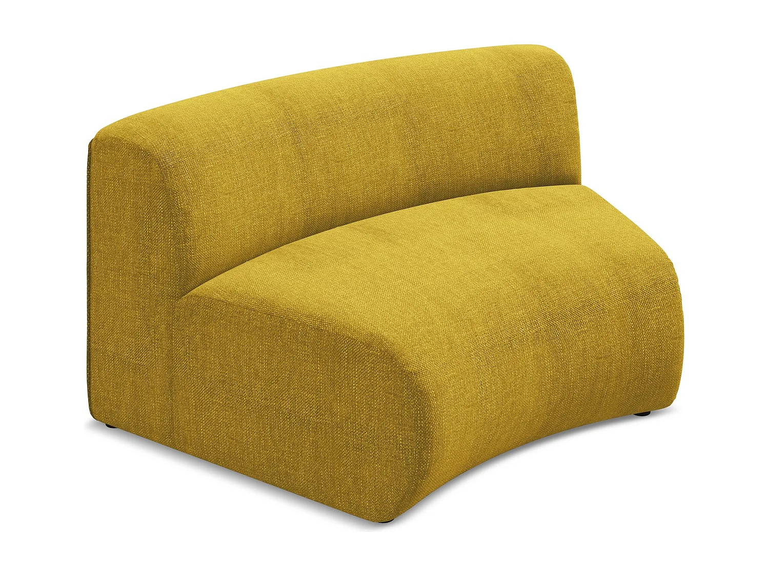 Fauteuil d'angle pour canapé modulable en tissu chenille - moutarde - EKAHI