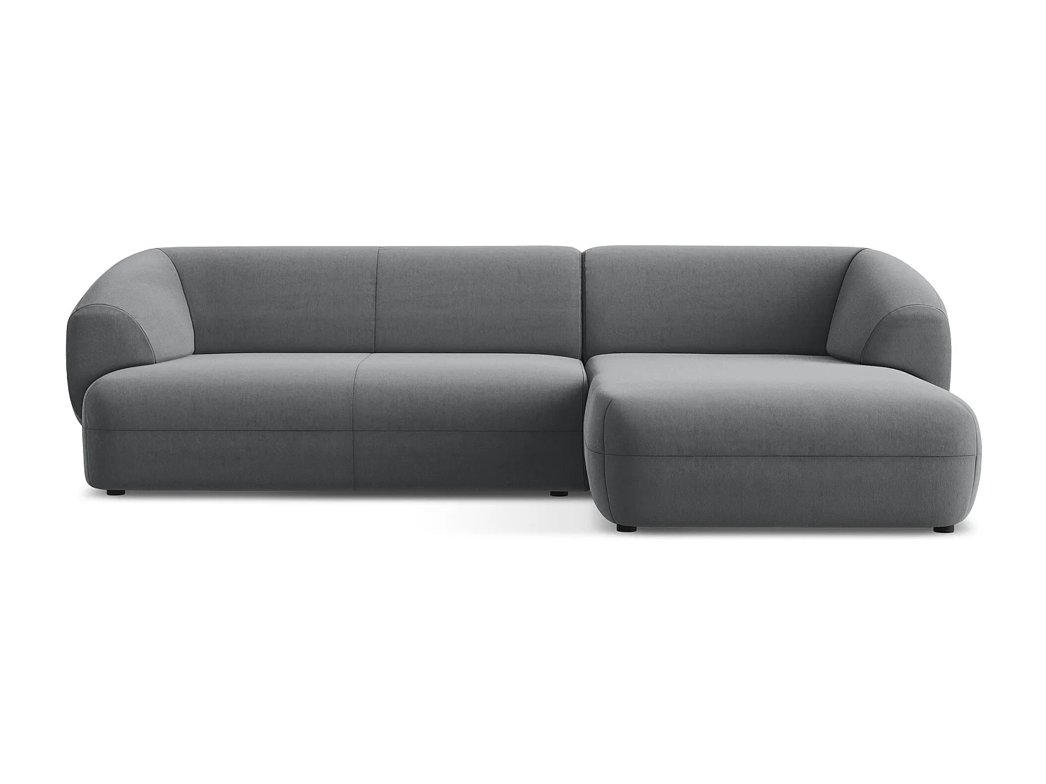 3-Sitzer Modulares Ecksofa - Ecke Rechts - Samt - Stahl - MOANA