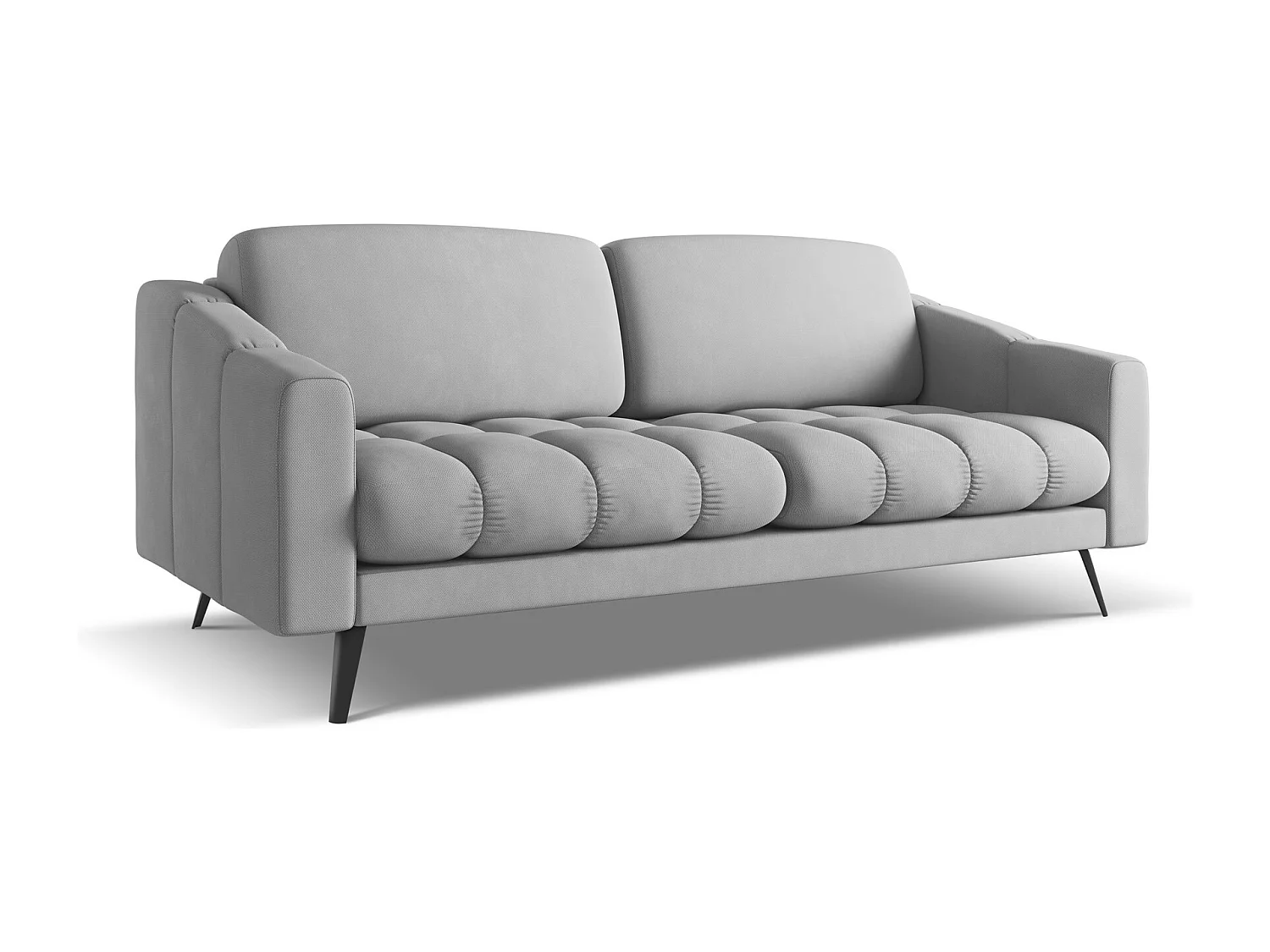 3-Sitzer Sofa - - Chenille - Hellgrau - NALU