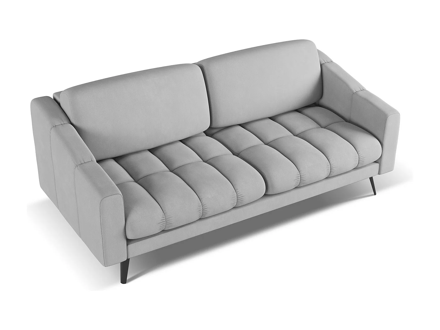 3-Sitzer Sofa - - Chenille - Hellgrau - NALU