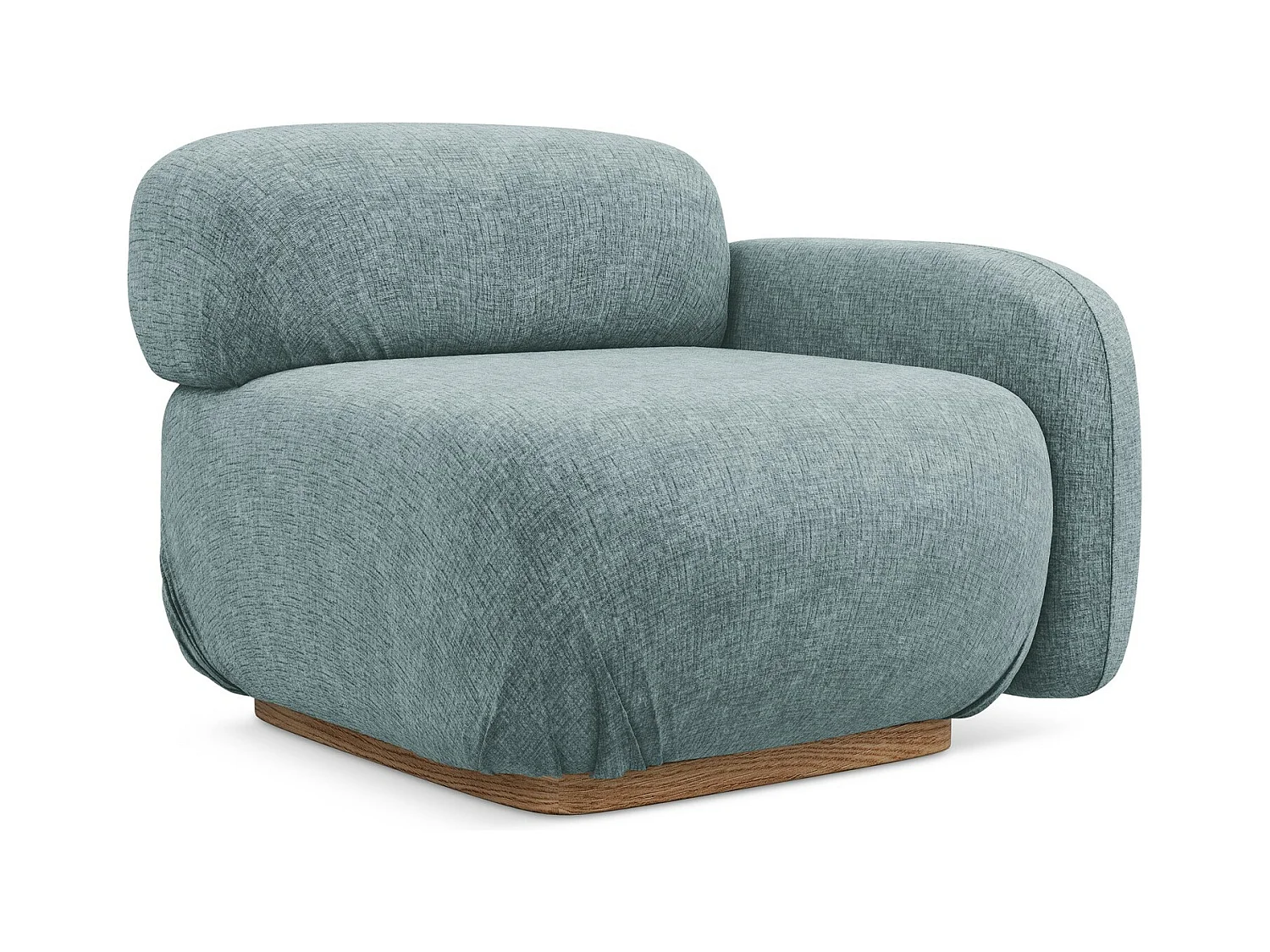 Module avec accoudoirs droit en tissu chenille - jeans - AILANI
