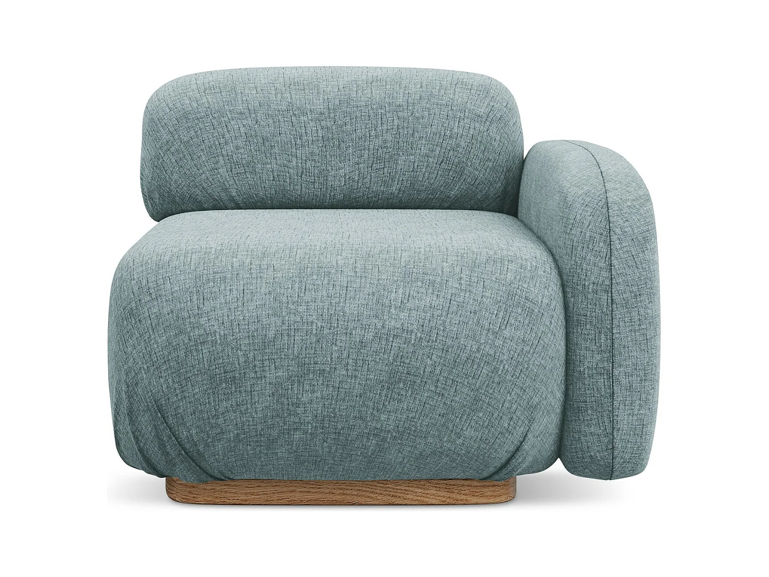 Bankmodule met armleuning rechts van jeans chenille stof - AILANI