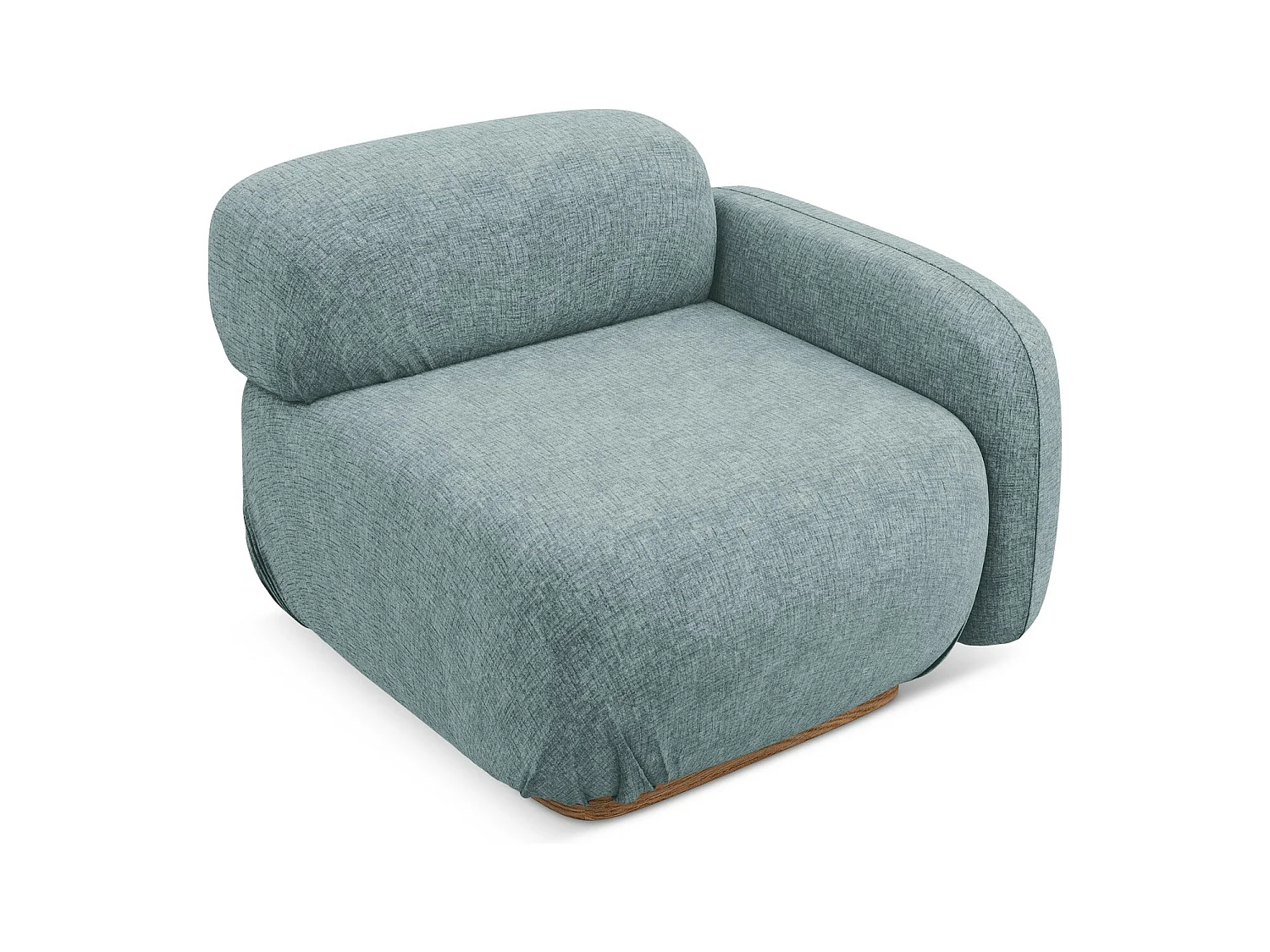 Bankmodule met armleuning rechts van jeans chenille stof - AILANI