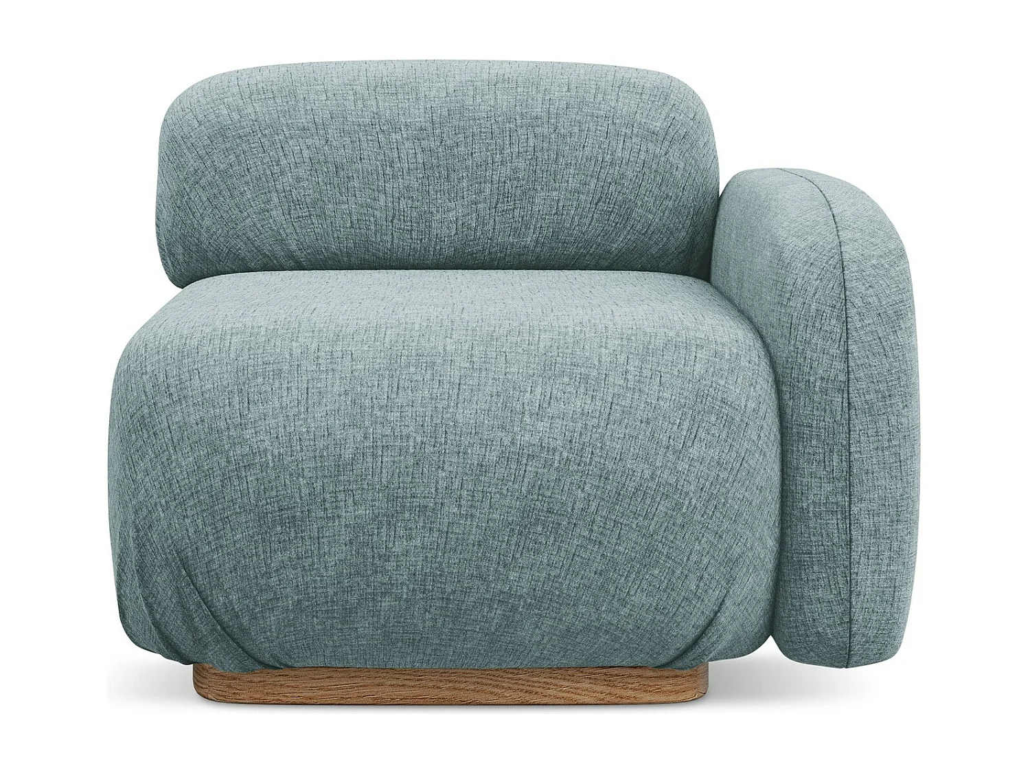 Bankmodule met armleuning rechts van jeans chenille stof - AILANI