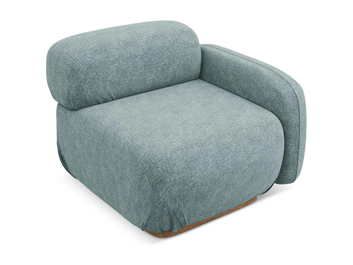 Bankmodule met armleuning rechts van jeans chenille stof - AILANI