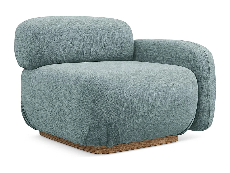 Module avec accoudoirs droit en tissu chenille - jeans - AILANI