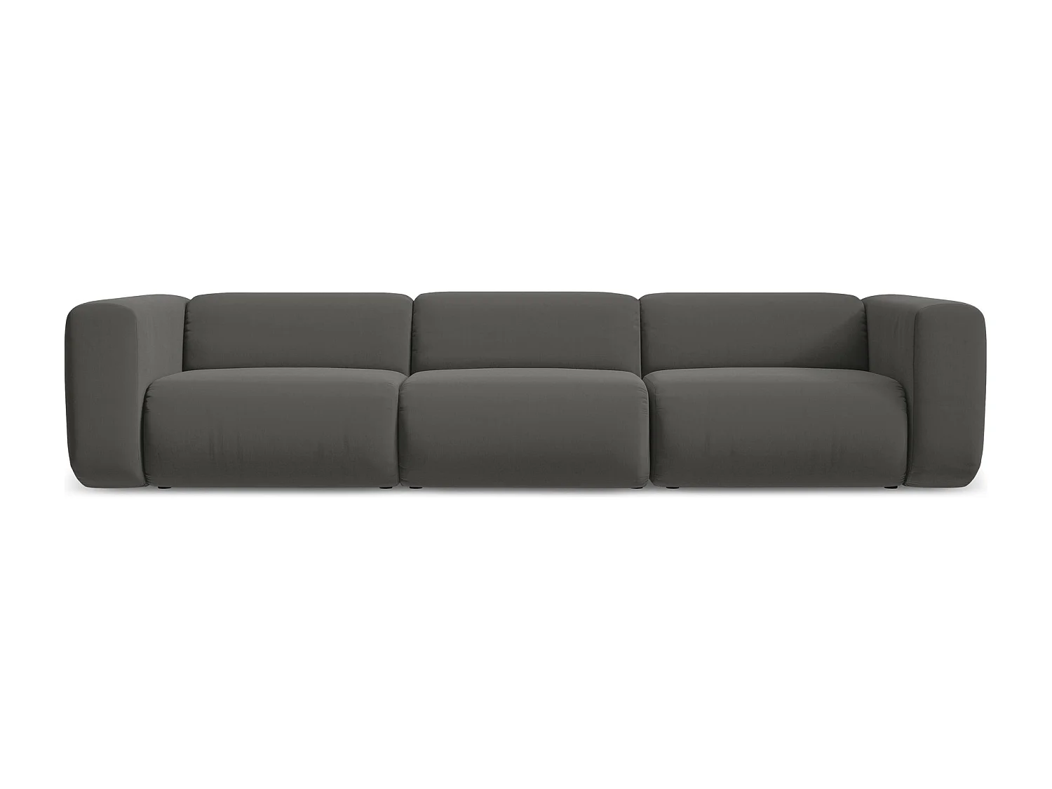 Modulares 4-Sitzer Sofa - - Samt - Stahl - EKAHI