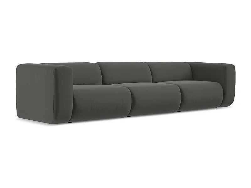 Modulares 4-Sitzer Sofa - - Samt - Stahl - EKAHI
