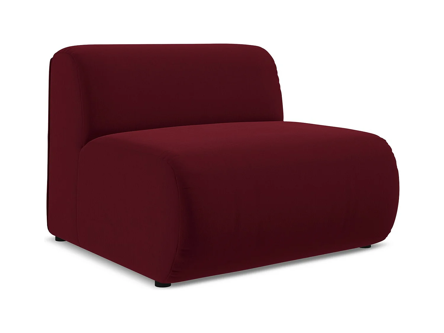 Fauteuil pour canapé modulable en velours - bourgogne - EKAHI
