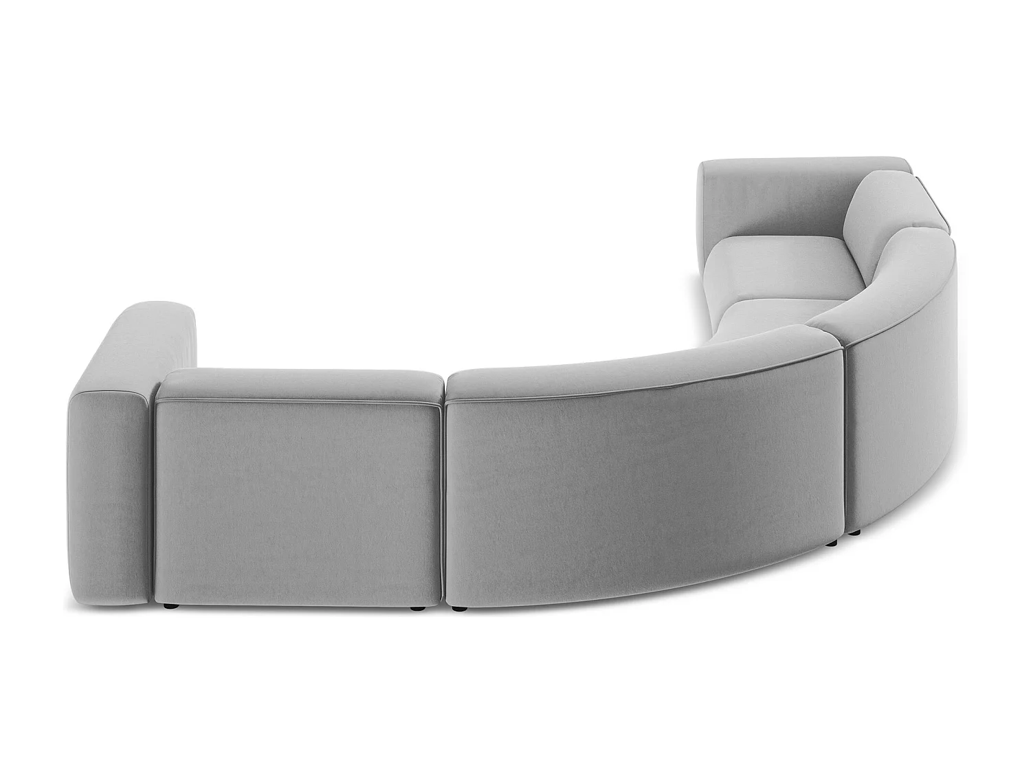 Modulares Ecksofa - - Samt - Grau - EKAHI