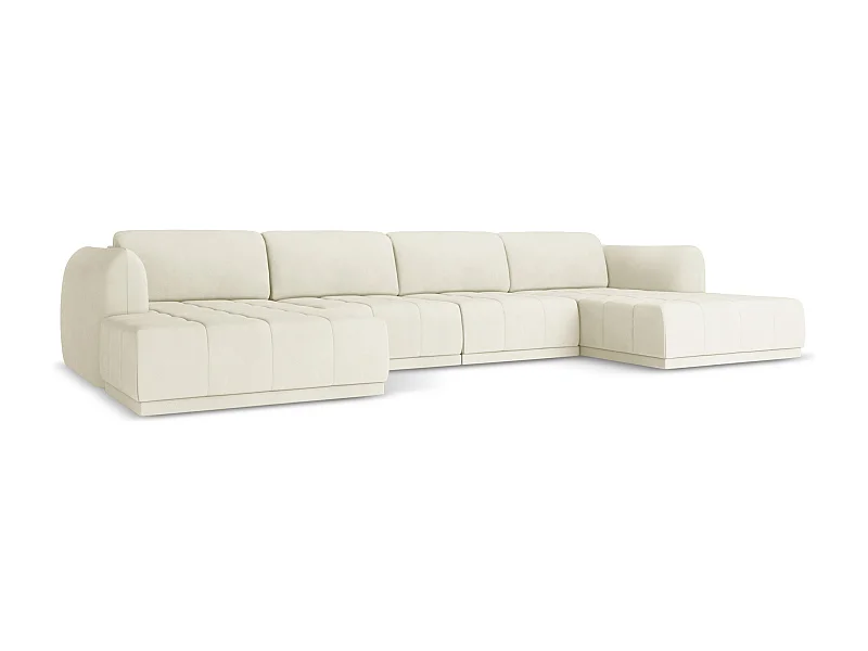 Große Wohnlandschaft - Ecke Rechts - Chenille - Beige - HOKU