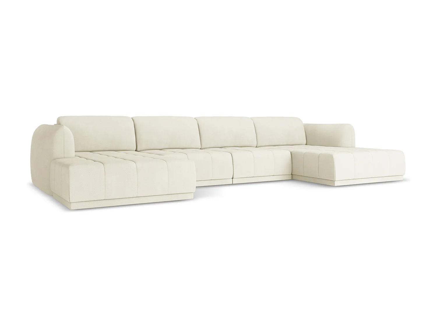 Große Wohnlandschaft - Ecke Rechts - Chenille - Beige - HOKU