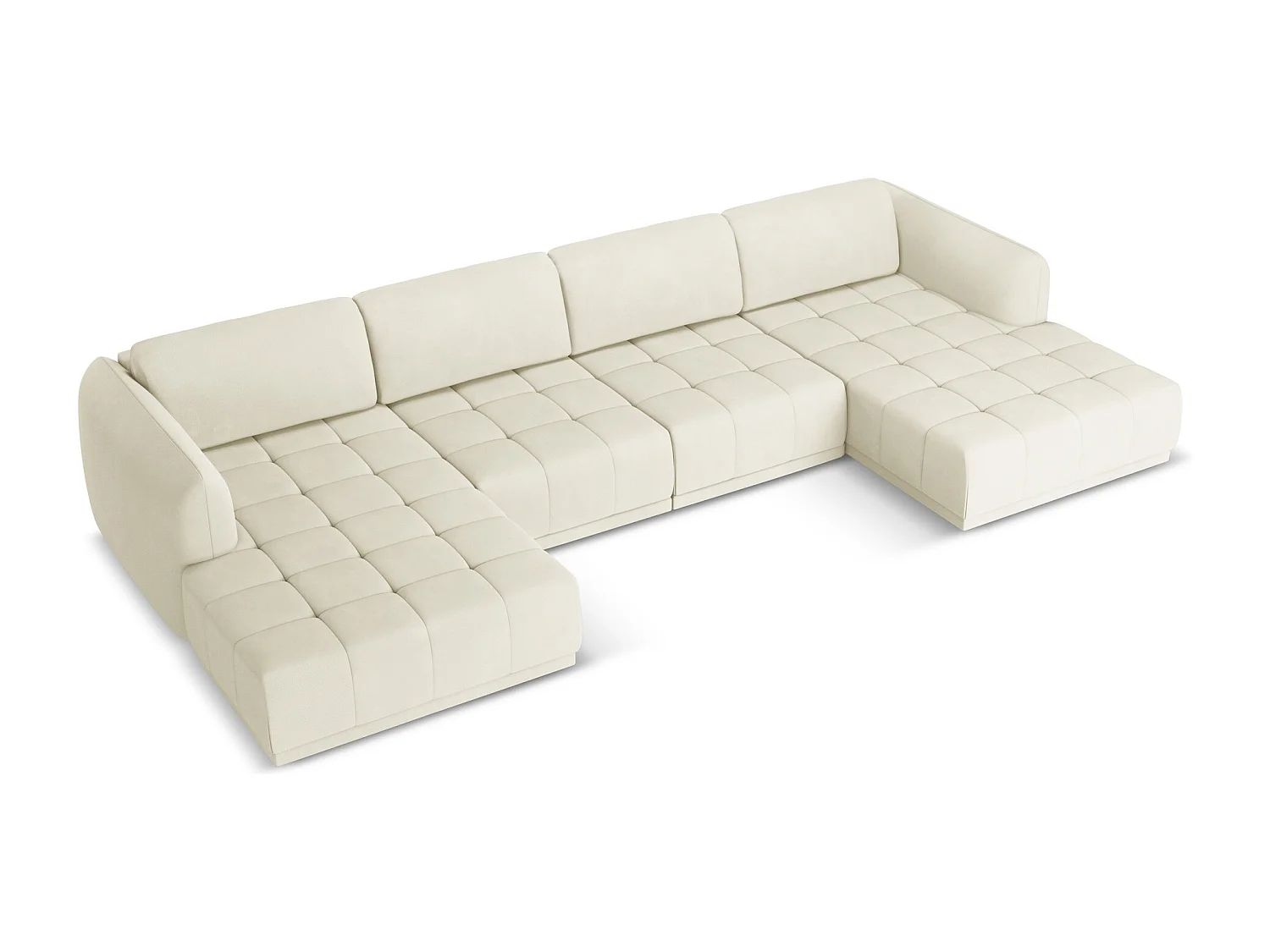 Große Wohnlandschaft - Ecke Rechts - Chenille - Beige - HOKU