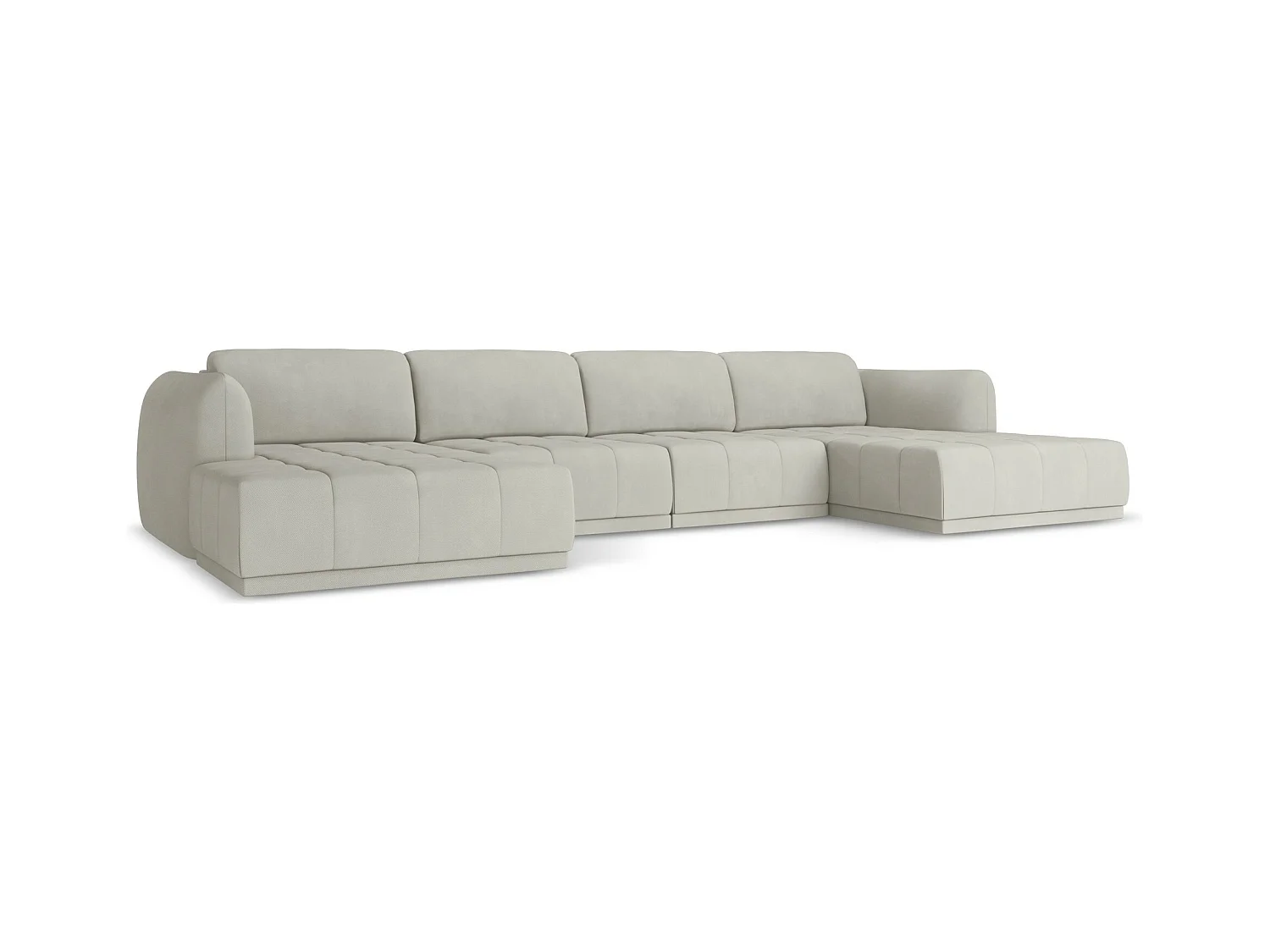Große Wohnlandschaft - Ecke Rechts - Chenille - Beige - HOKU