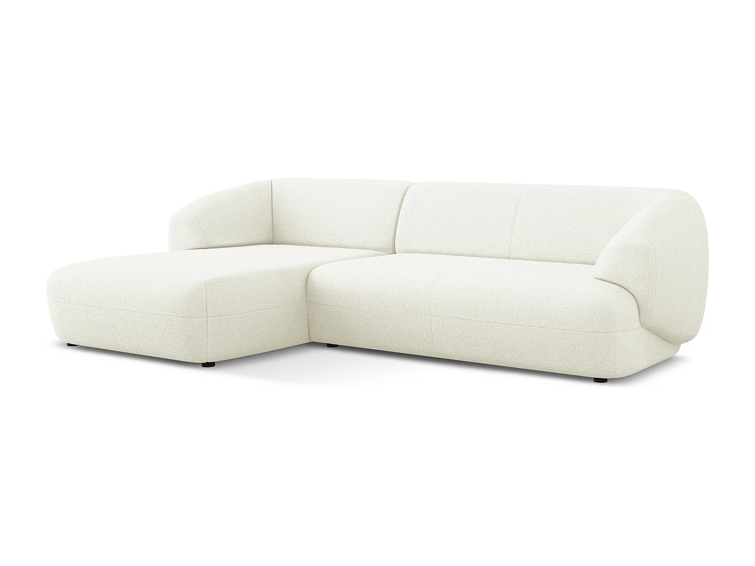 Modulaire hoekbank links van wit bouclé - MOANA