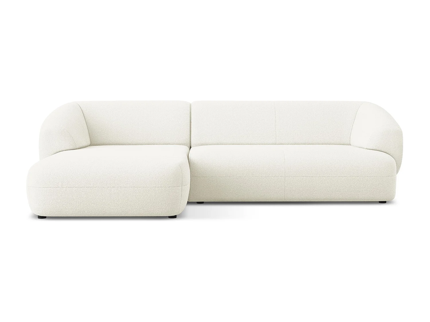 Modulaire hoekbank links van wit bouclé - MOANA