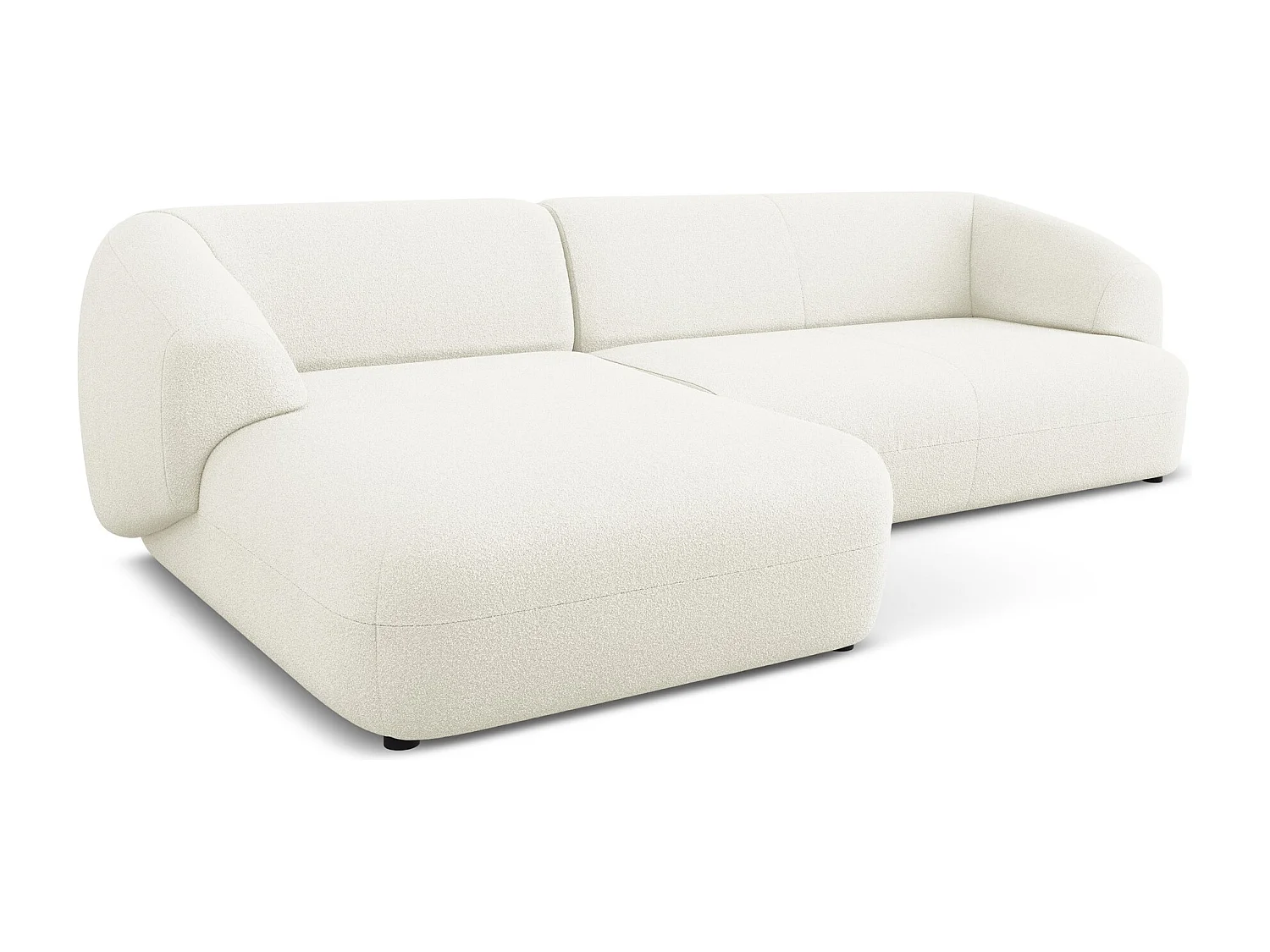 Modulaire hoekbank links van wit bouclé - MOANA