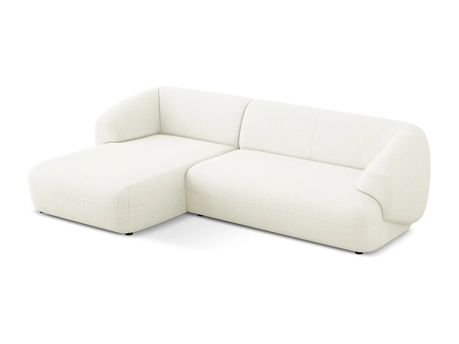 Modulaire hoekbank links van wit bouclé - MOANA