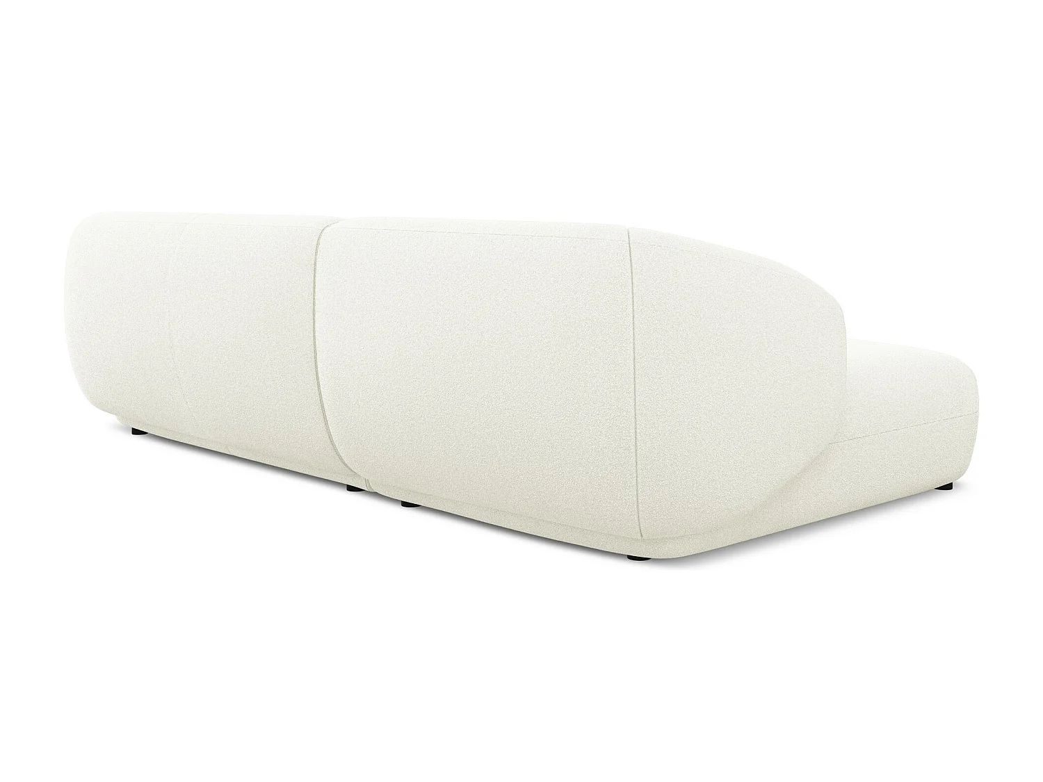 Modulaire hoekbank links van wit bouclé - MOANA