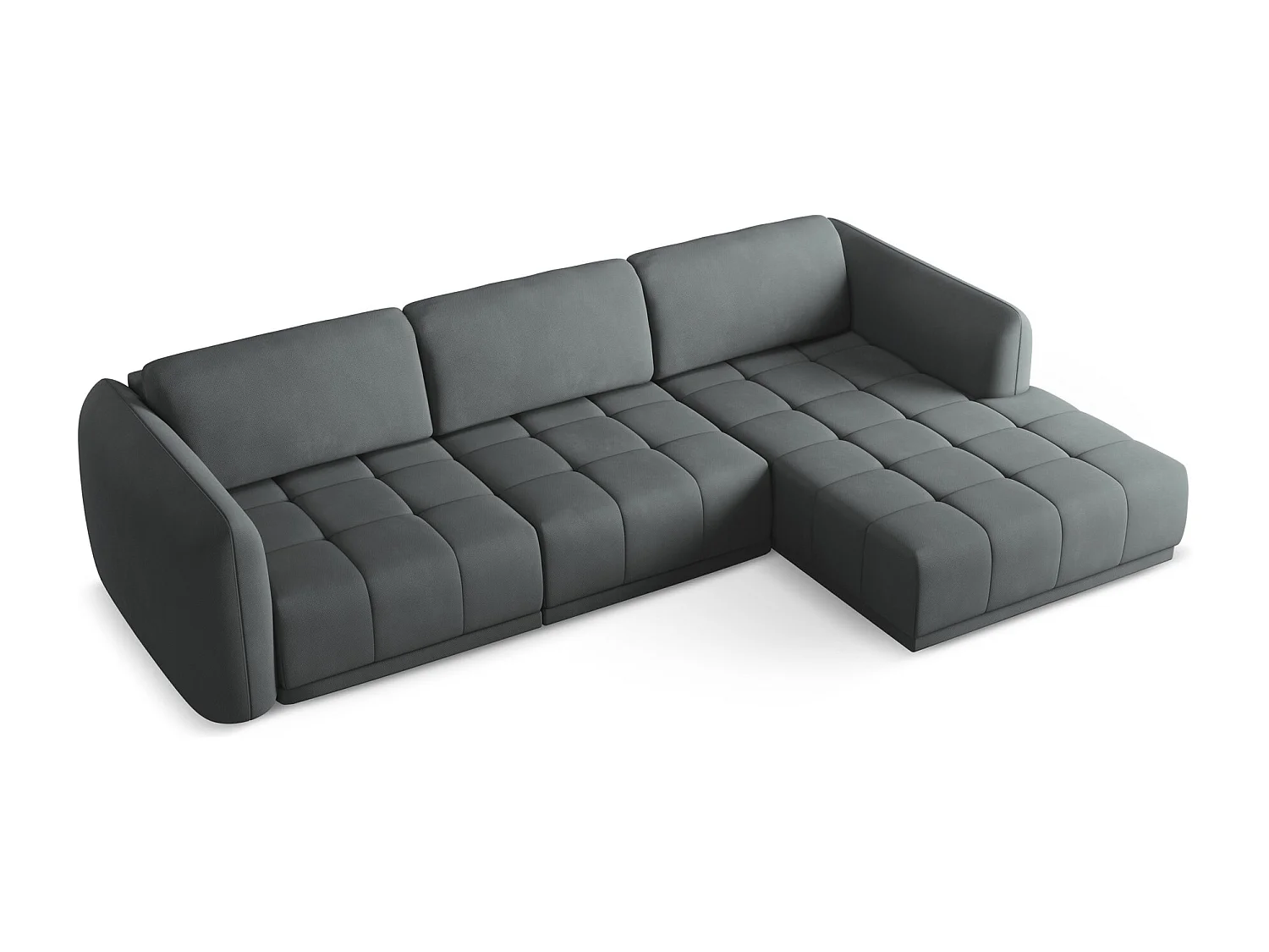 Ecksofa - Ecke Rechts - Chenille - Graphit - HOKU