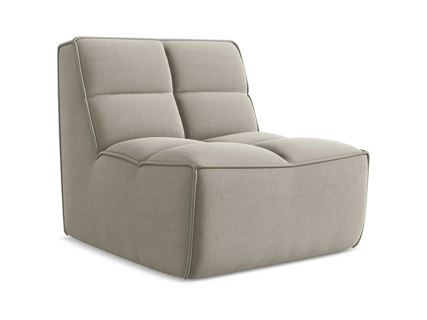 Modular - Mittelsofa - Samt - Taupe - KALAI