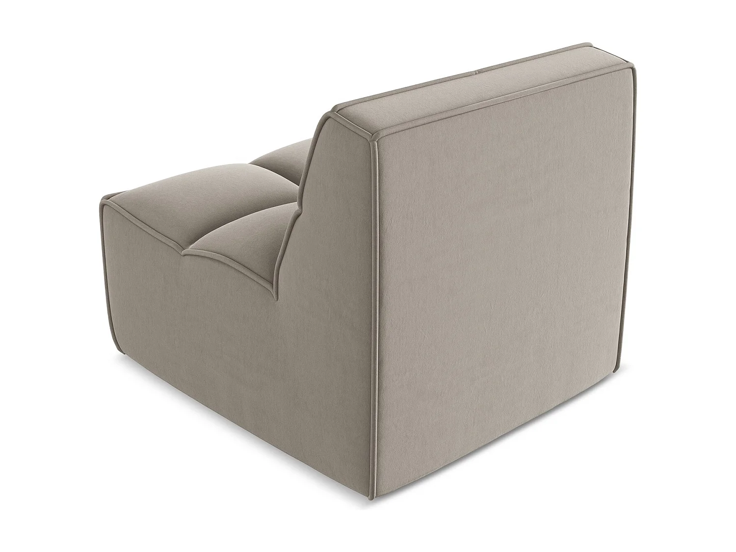 Fauteuil pour canapé modulable en velours - taupe - KALAI