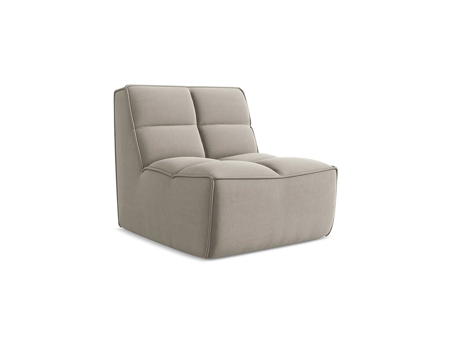 Modular - Mittelsofa - Samt - Taupe - BELLUNO