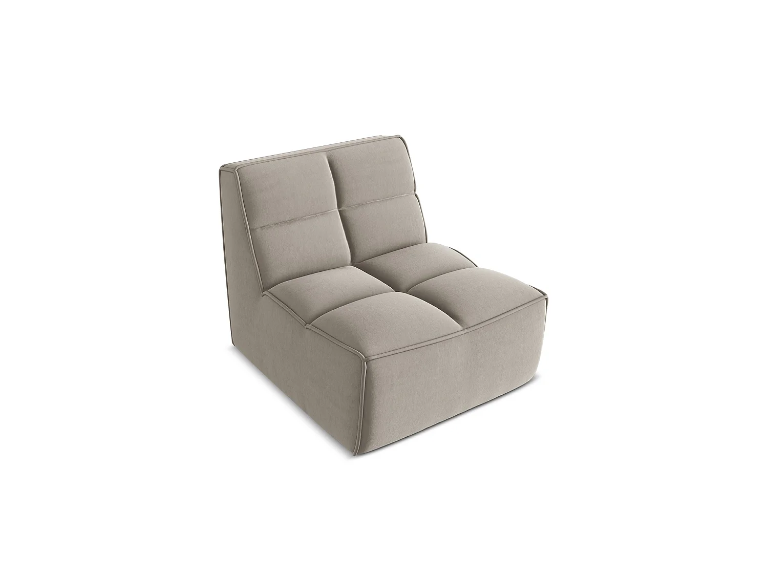 Modular - Mittelsofa - Samt - Taupe - BELLUNO